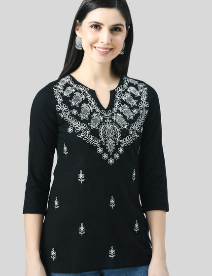 Chikan Short Kurti For Women