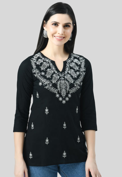 Chikan Short Kurti For Women