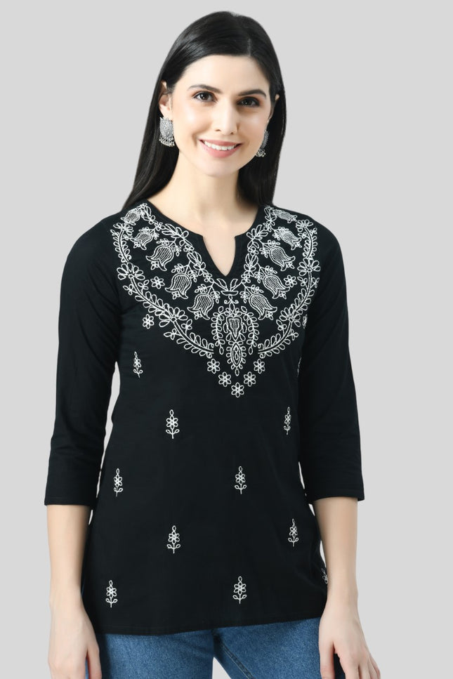 Chikan Short Kurti For Women