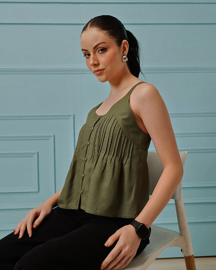 Qazmi Women's Cotton Linen Tank Top