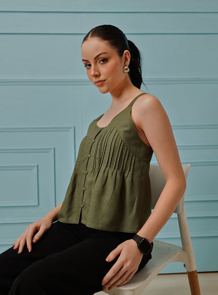 Qazmi Women's Cotton Linen Tank Top