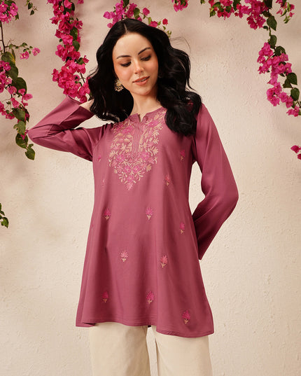 Qazmi Women's Kashmiri A-Line  Flared Kurti