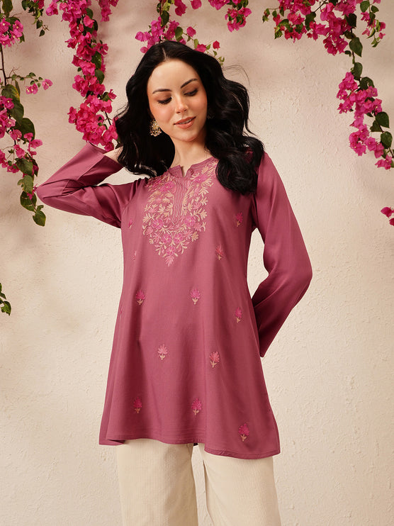 Qazmi Women's Kashmiri A-Line  Flared Kurti