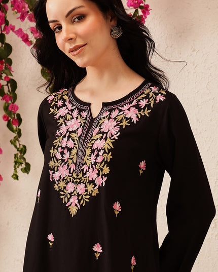 Qazmi Women's Kashmiri A-Line  Flared Kurti