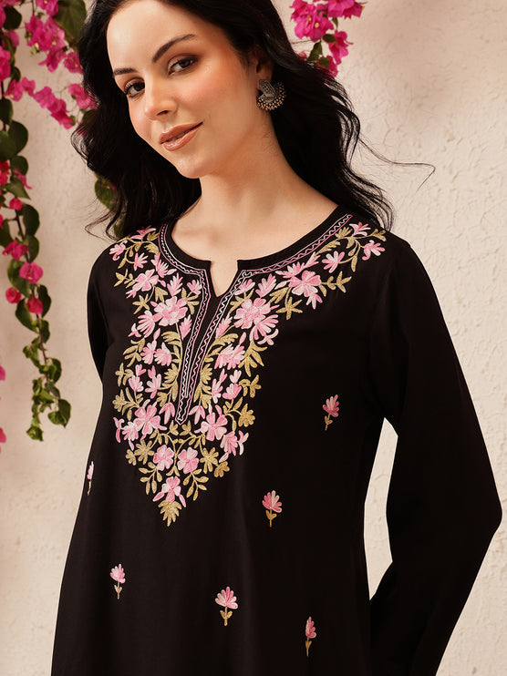 Qazmi Women's Kashmiri A-Line  Flared Kurti