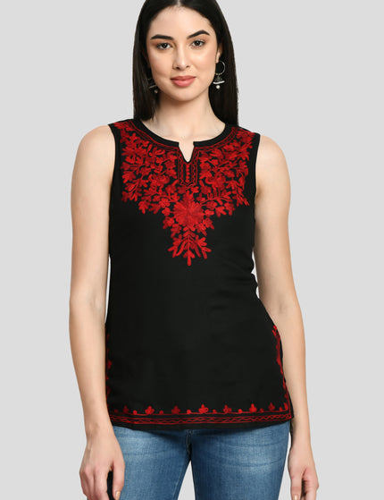 Aari Sleeveless Short Kurti For Women