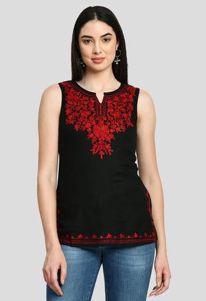Aari Sleeveless Short Kurti For Women