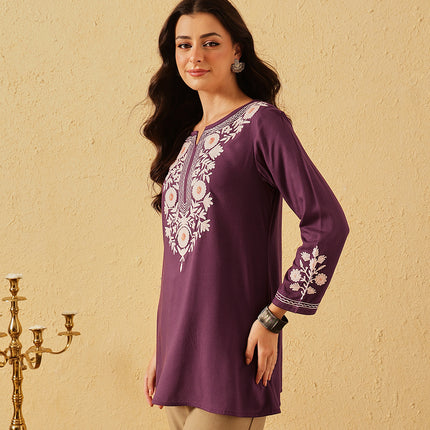 Qazmi Women's Kashmiri A-Line  Flared Kurti