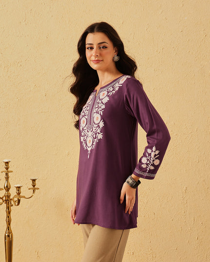 Qazmi Women's Kashmiri A-Line  Flared Kurti