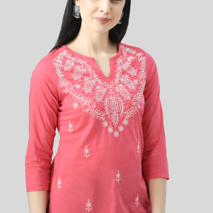 Chikan Short Kurti For Women