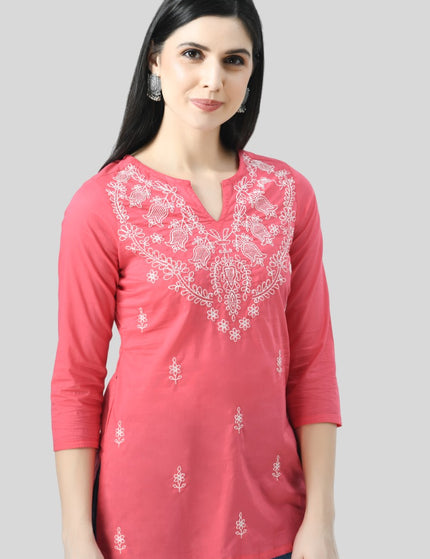 Chikan Short Kurti For Women