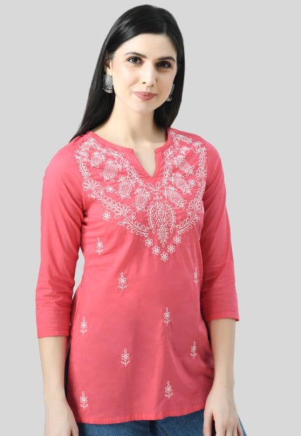 Chikan Short Kurti For Women