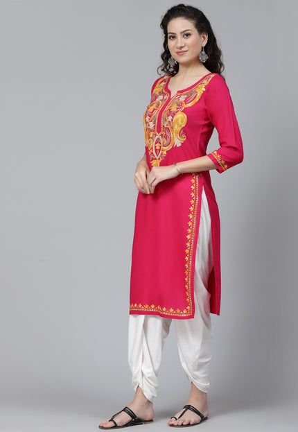 QAZMI Kashmiri Embroidered Straight Kurta