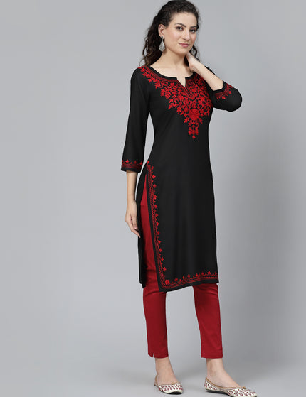 Black Maron Aari Long Kurti For Women