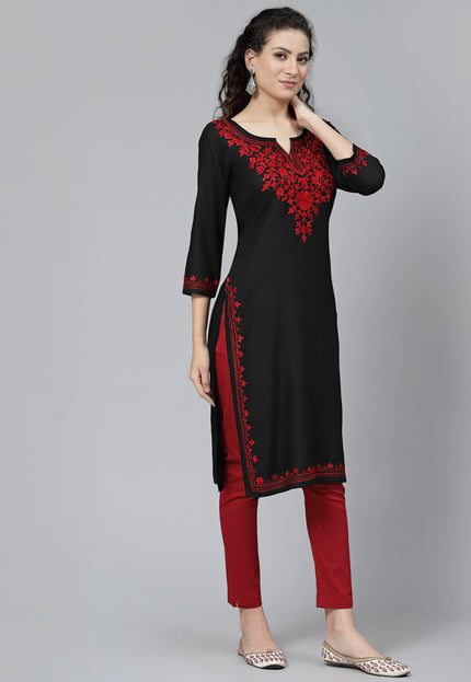Black Maron Aari Long Kurti For Women