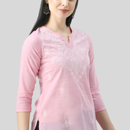 Chikan Short Kurti For Women