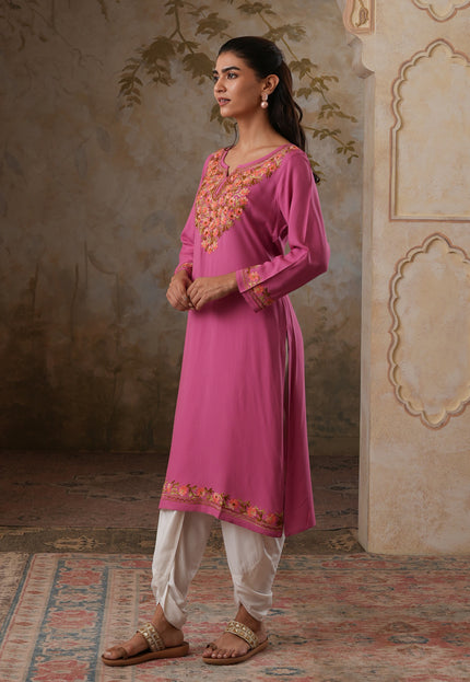 Huma Aari Work Straight Kurta