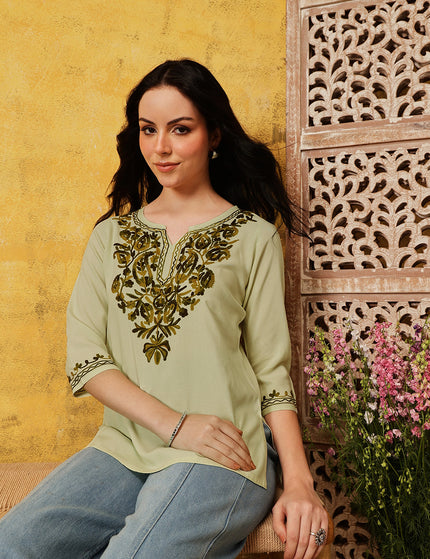 Qazmi Women's Kashmiri Aari Work Kurti