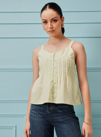 Qazmi Women's Cotton Linen Tank Top