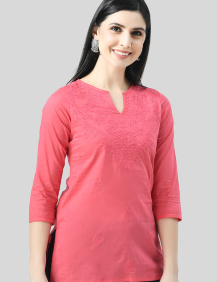 Self Chikan Short Kurti For Women