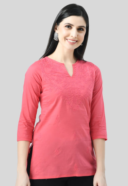 Self Chikan Short Kurti For Women