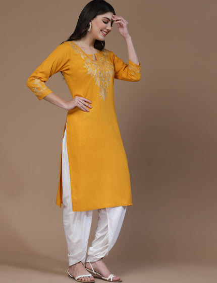 Mehak Mustard Long Kurti For Women