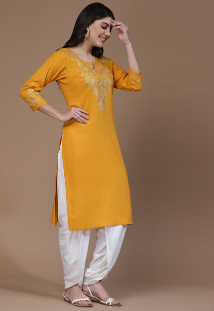 Mehak Mustard Long Kurti For Women