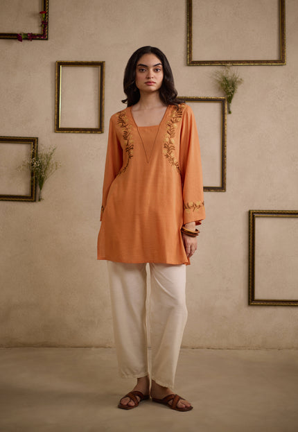 Qazmi Women Pure Cotton Square-Neck Aari