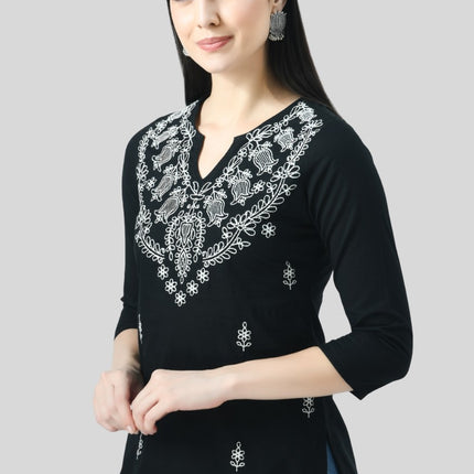 Chikan Short Kurti For Women