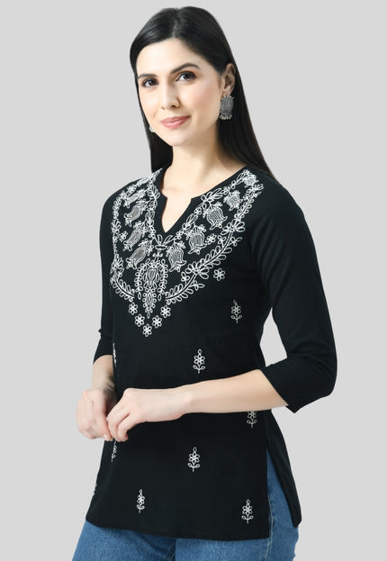 Chikan Short Kurti For Women