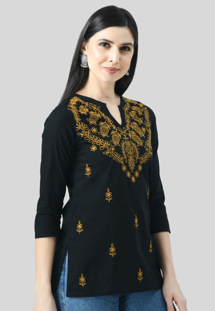Chikan Short Kurti For Women