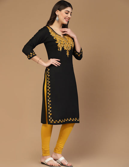 Black Kerry Long Kurti For Women