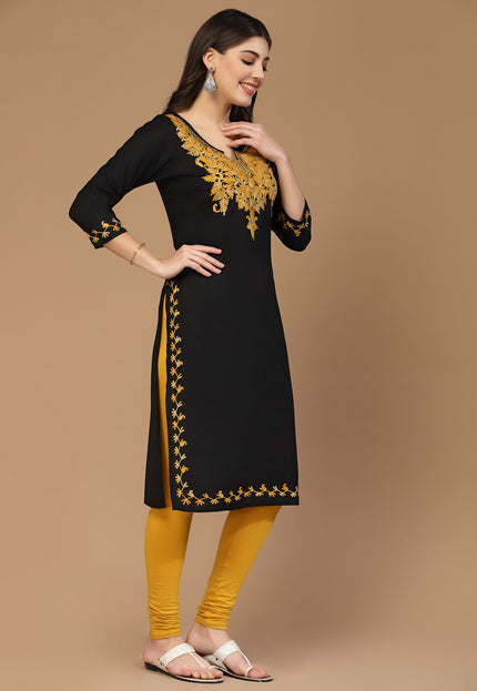 Black Kerry Long Kurti For Women