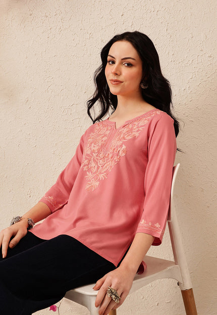 Qazmi Women's Kashmiri Aari Work Kurti