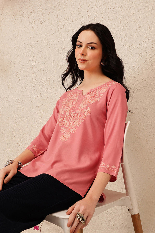 Qazmi Women's Kashmiri Aari Work Kurti