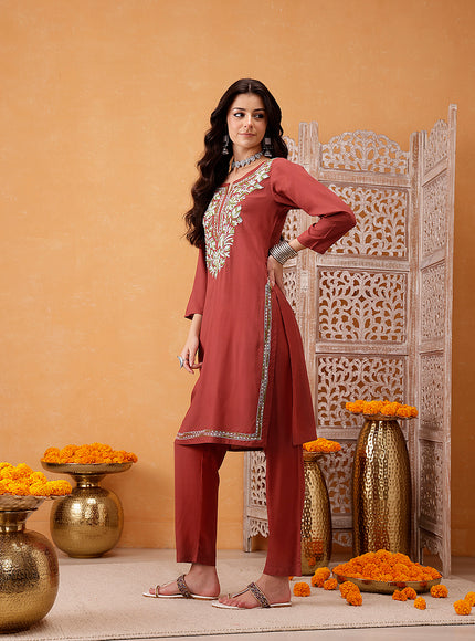 Humaira Orange Co-Ord Set For Women
