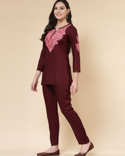 Ayesha Wine Co-Ord Set