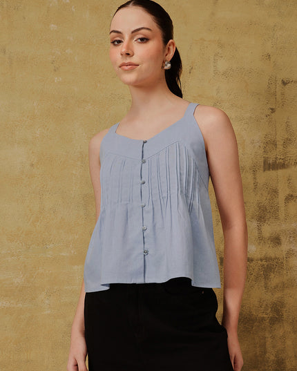 Qazmi Women's Cotton Linen Tank Top