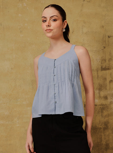 Qazmi Women's Cotton Linen Tank Top