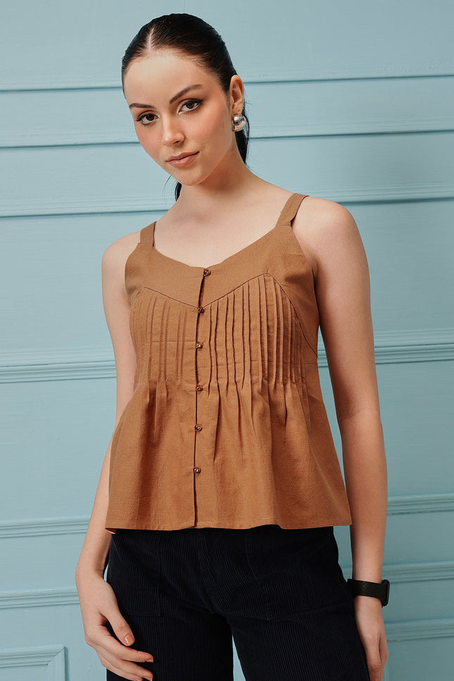Qazmi Women's Cotton Linen Tank Top