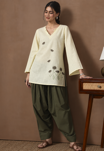 Ishani Yellow & Green Farshi Set