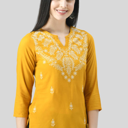 Chikan Short Kurti For Women