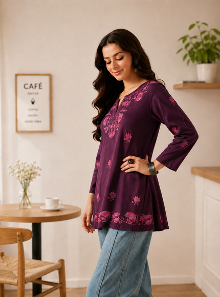 Zayesha A-line Short Kurti For Women