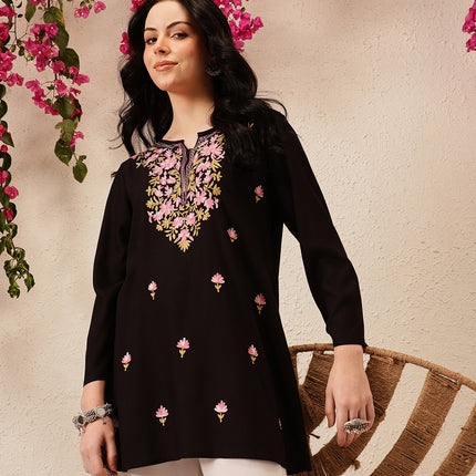 Qazmi Women's Kashmiri A-Line  Flared Kurti