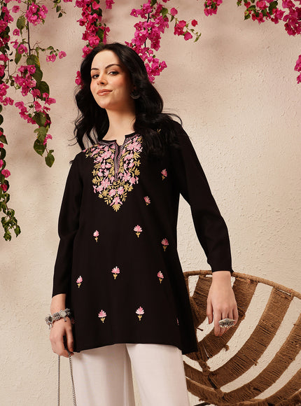 Qazmi Women's Kashmiri A-Line  Flared Kurti