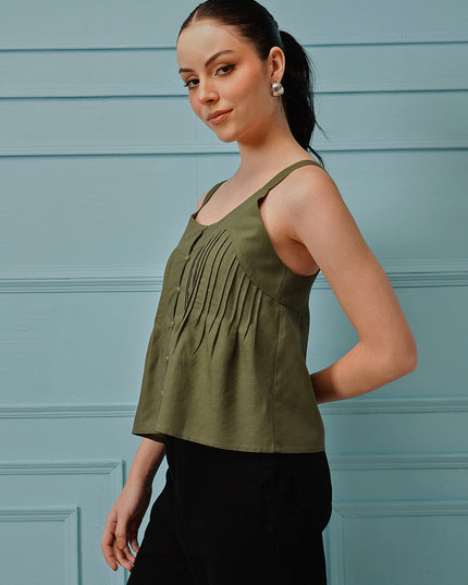 Qazmi Women's Cotton Linen Tank Top