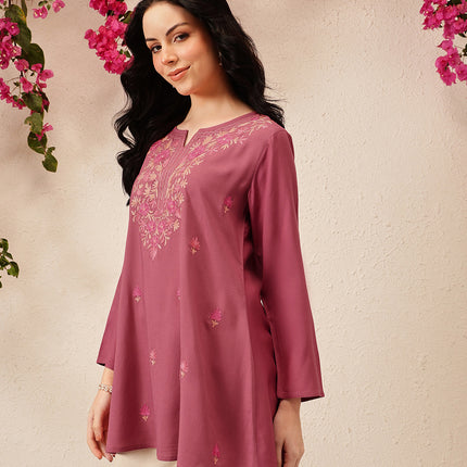 Qazmi Women's Kashmiri A-Line  Flared Kurti