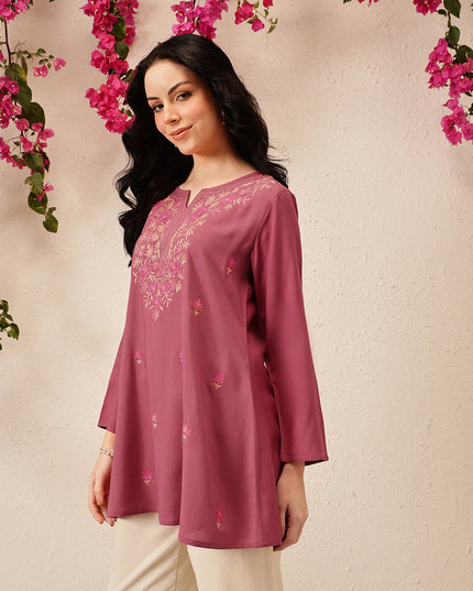 Qazmi Women's Kashmiri A-Line  Flared Kurti
