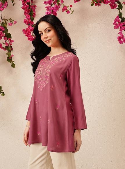 Qazmi Women's Kashmiri A-Line  Flared Kurti