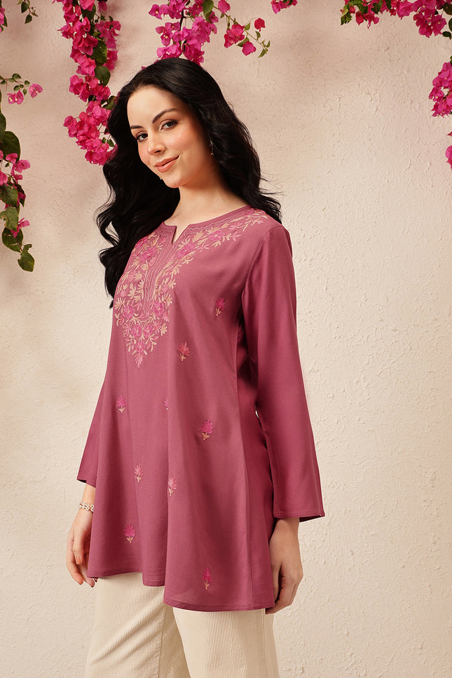 Qazmi Women's Kashmiri A-Line  Flared Kurti
